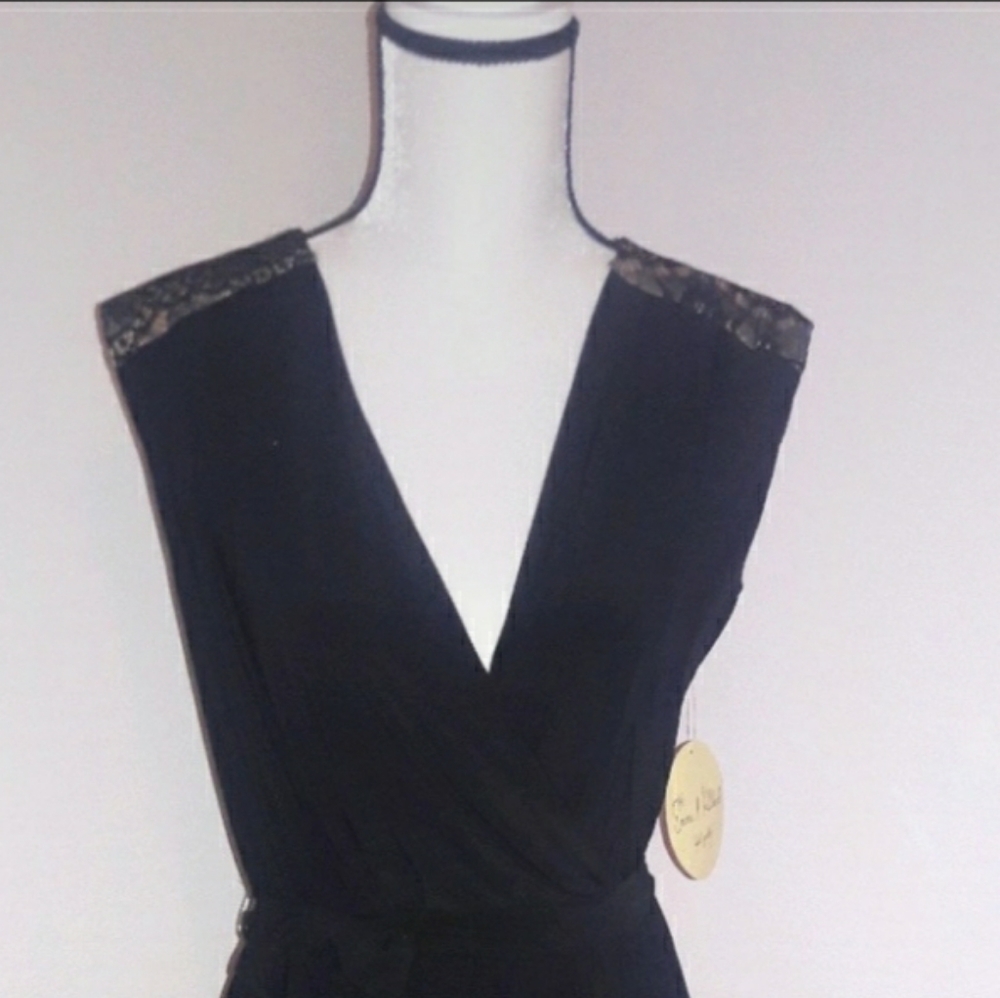 Black Laced Sexy Back Jumpsuit